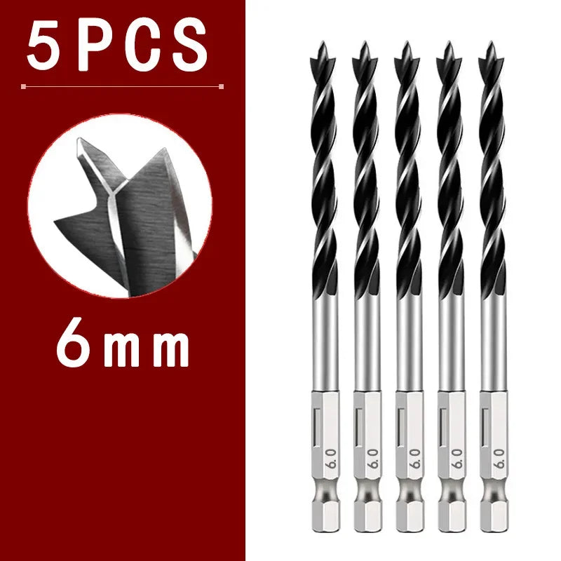 Three Pointed Woodworking Drill Bit Set