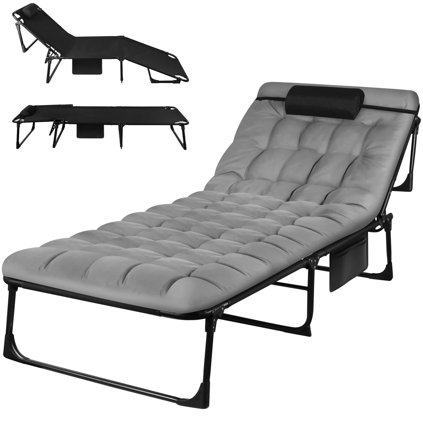 Portable Folding Camping Cot/ /Reclining Lounge Chair