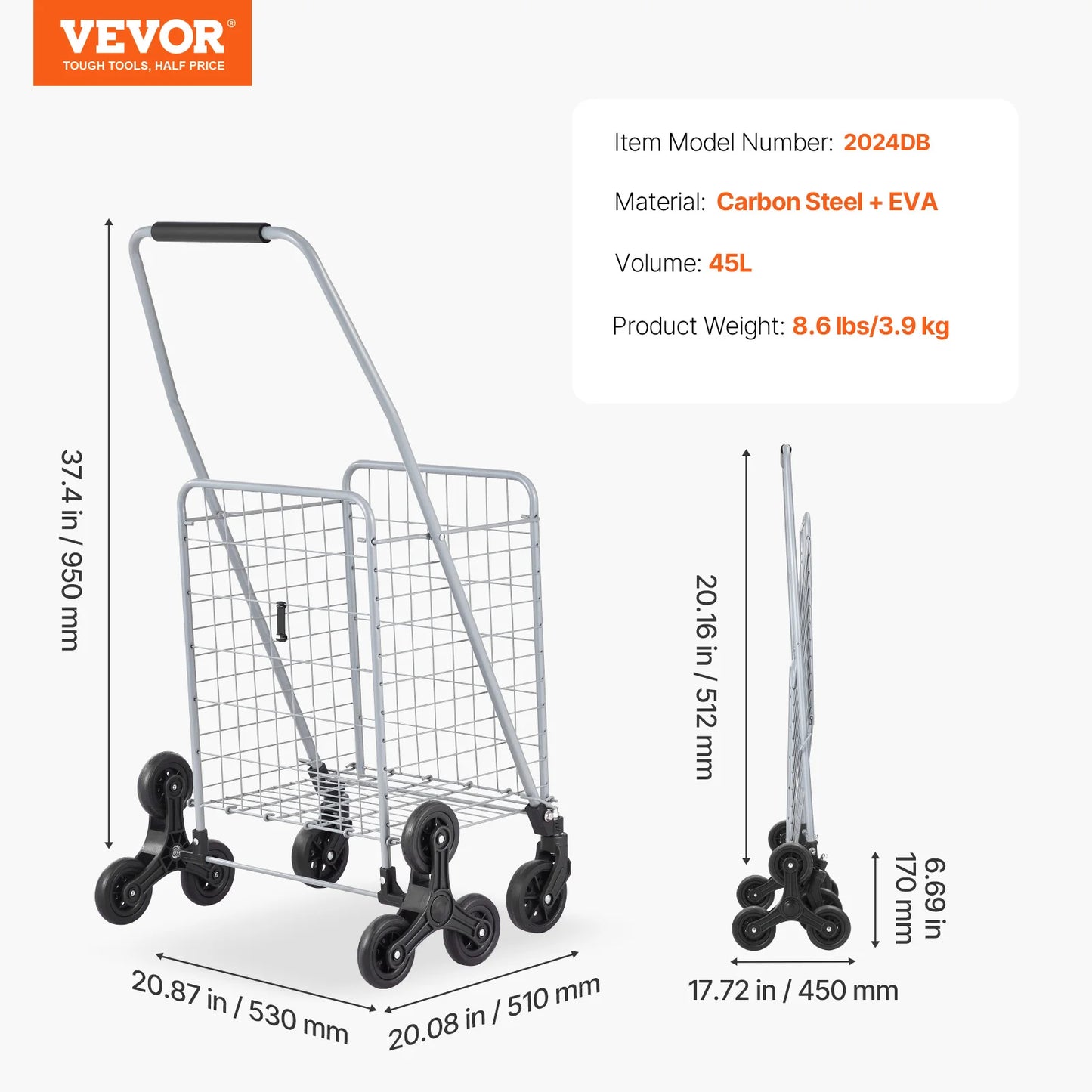 88lbs Stair Climbing Utility Cart