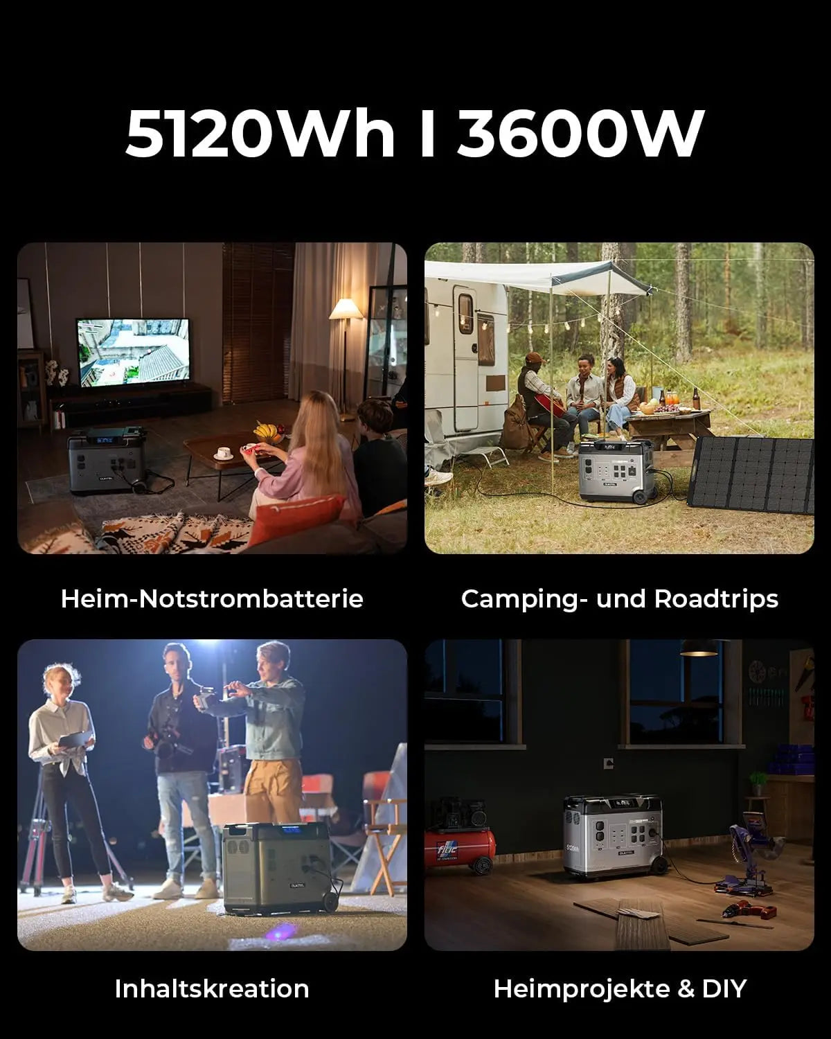 Portable Power Station 5120Wh Solar Generator