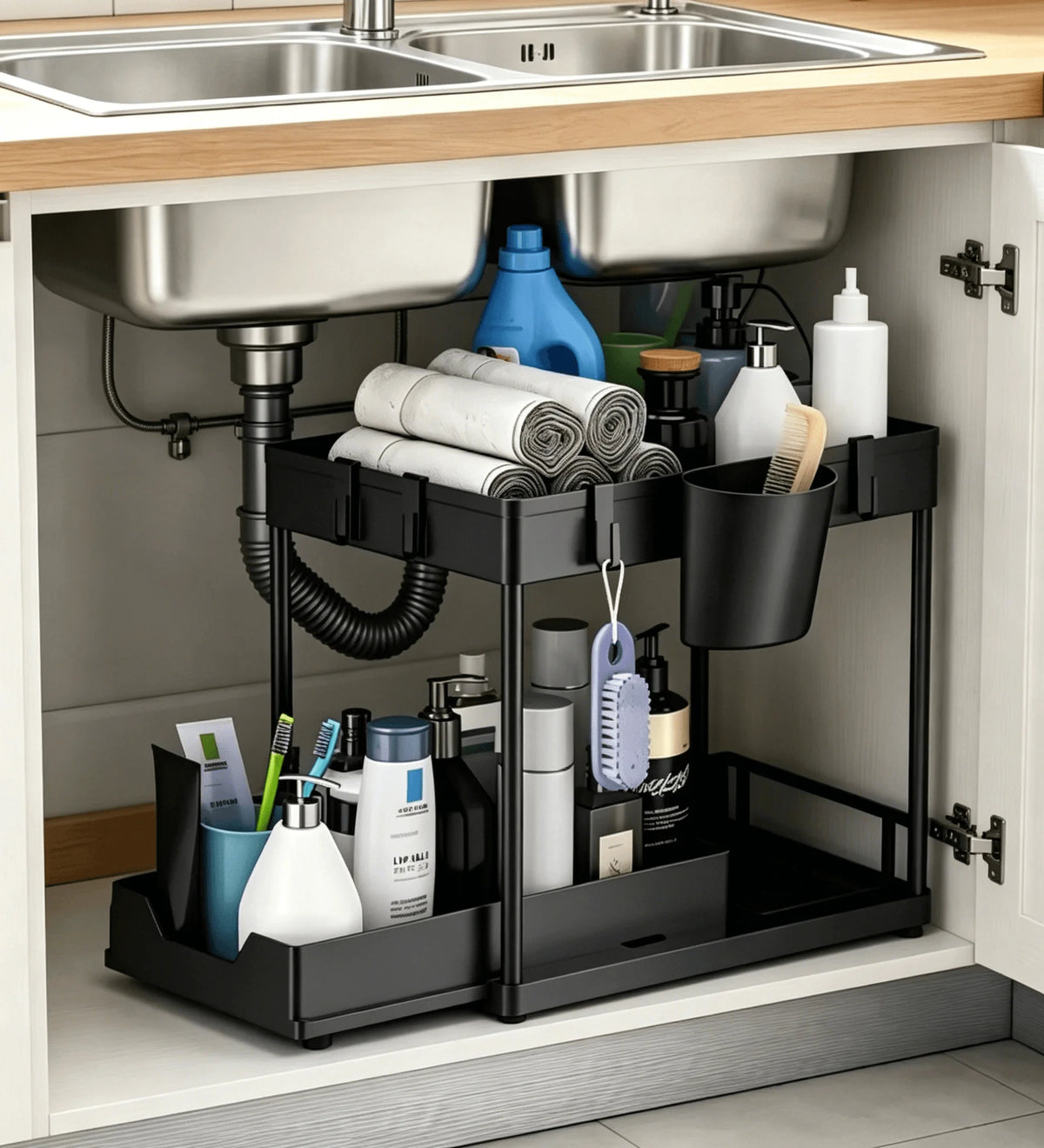 Under Sink Organizer 2 Tier Pull Out