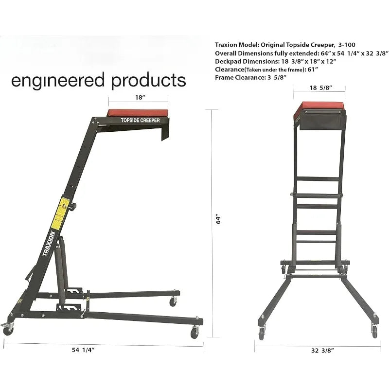 Foldable Topside Automotive Engine Creeper