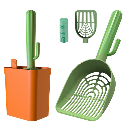 Cactus Cat Litter Scooper with Holder