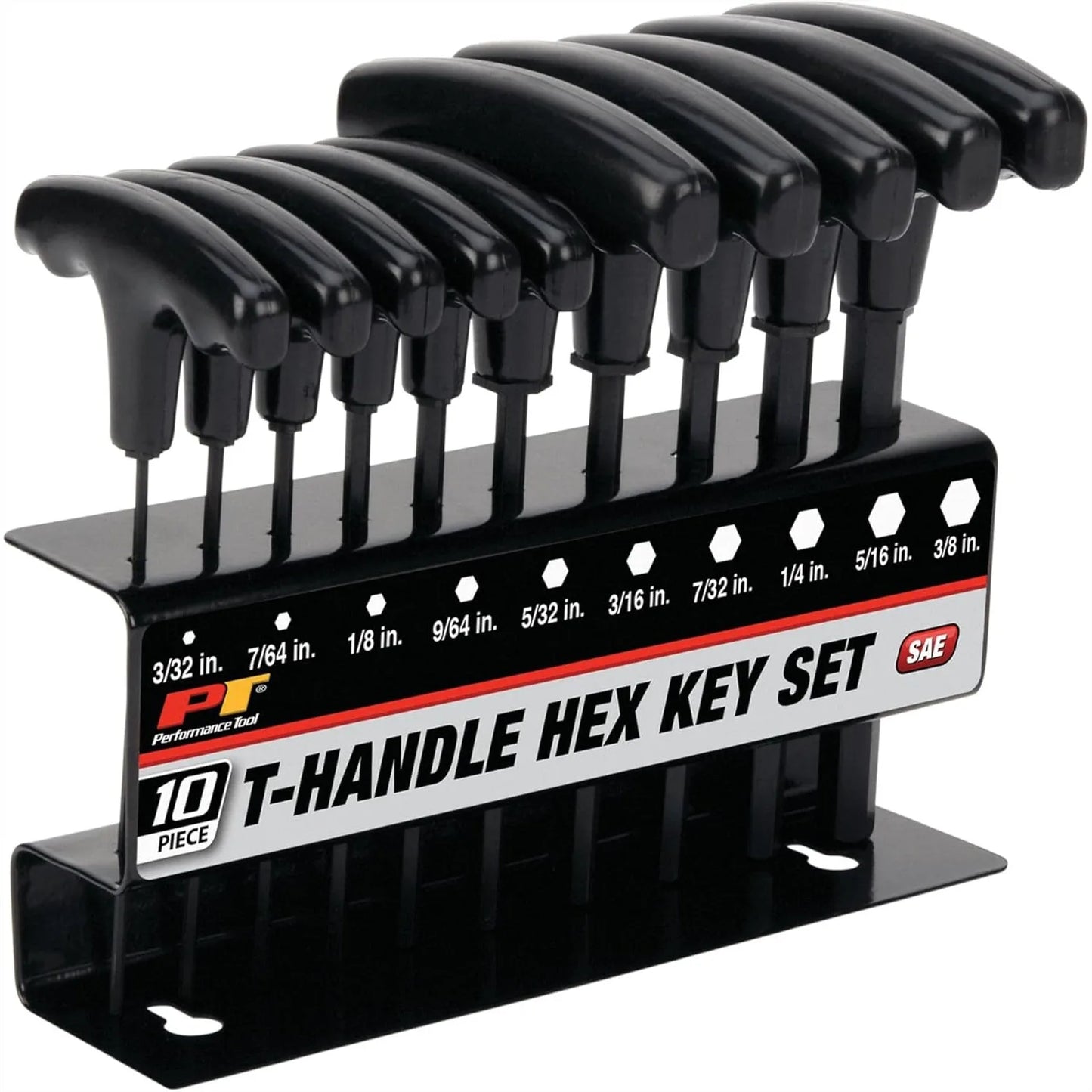 10-Piece SAE T-Handle Allen Wrench Set