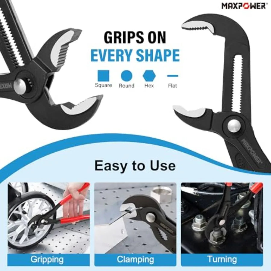 3-Piece Water Pump Pliers Set 7" 10" 16"