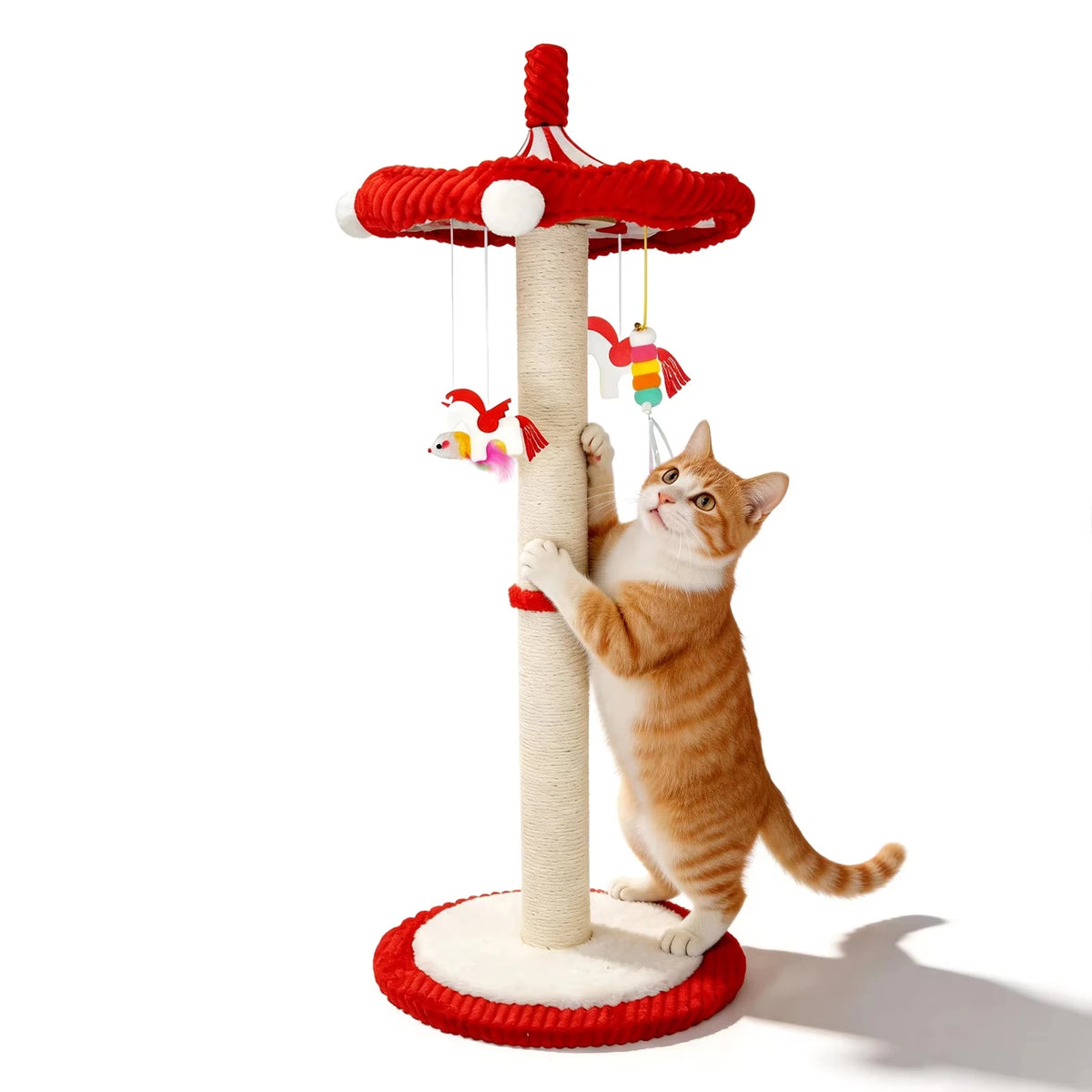 Cat Scratching Post with Hanging Toys