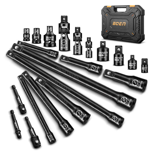 21 Piece 1/4" & 3/8" & 1/2" Drive Tool Accessory Set