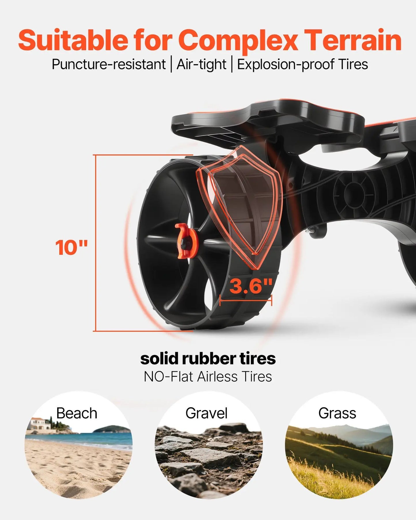 300lb Kayak Cart with 10-inch Solid Rubber Wheels