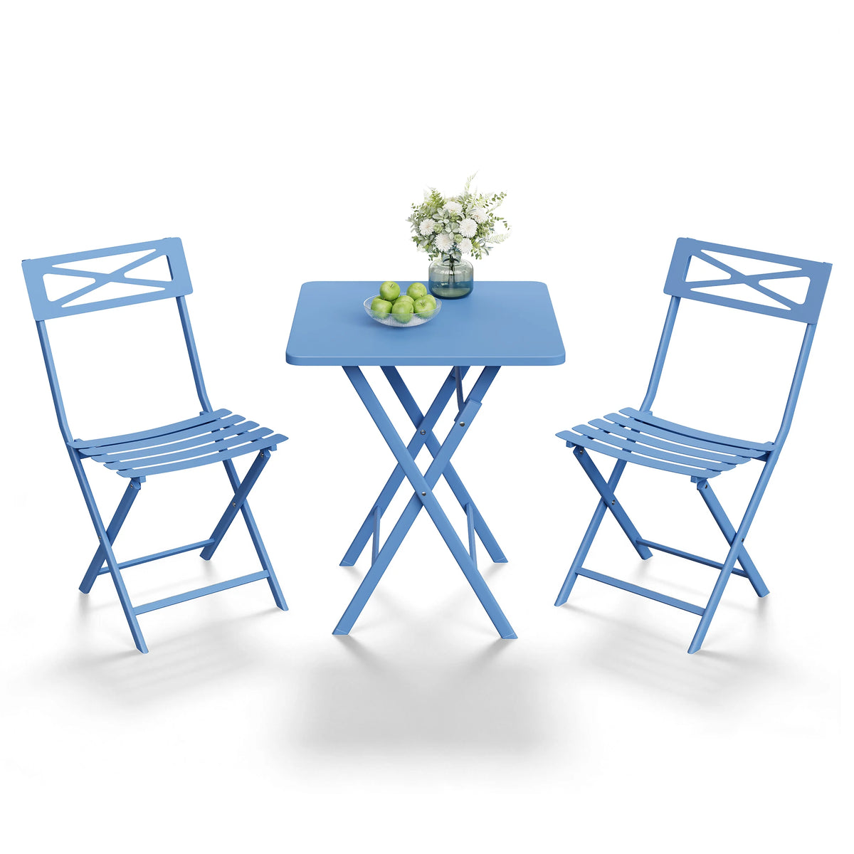 BLUE Folding 3-Piece Bistro Set