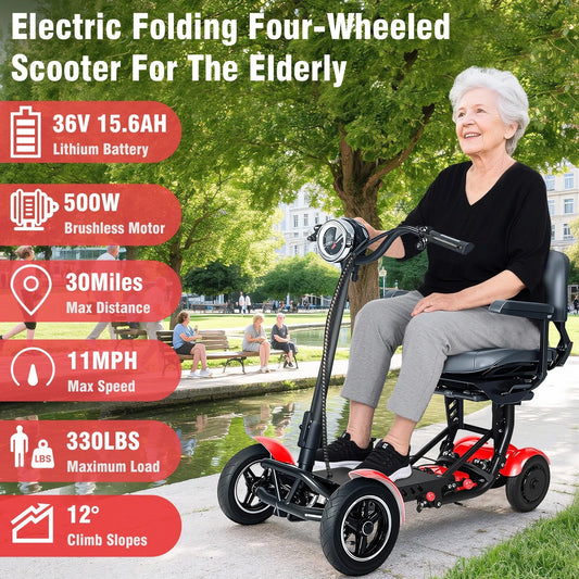 Folding 4-Wheel Mobility Scooter for Seniors