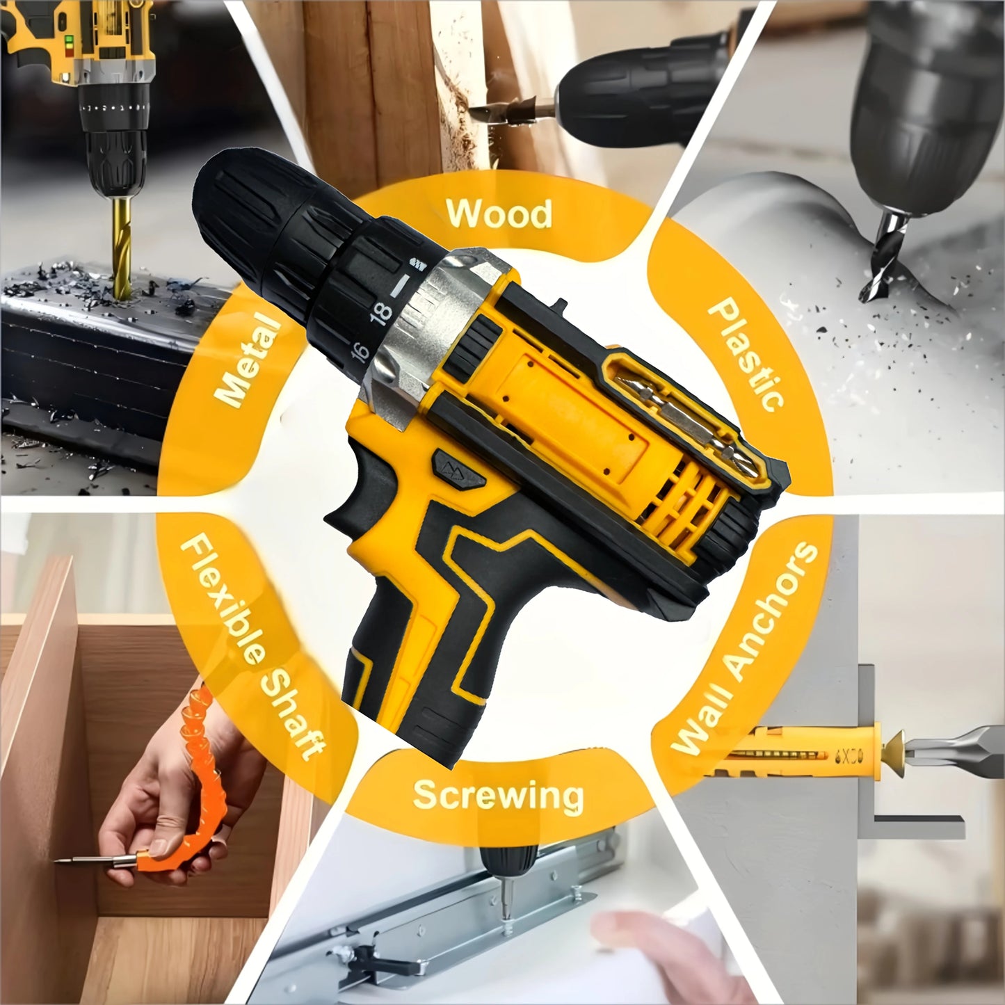 Dual-Battery Drill Kit with LED Light And Carry Case
