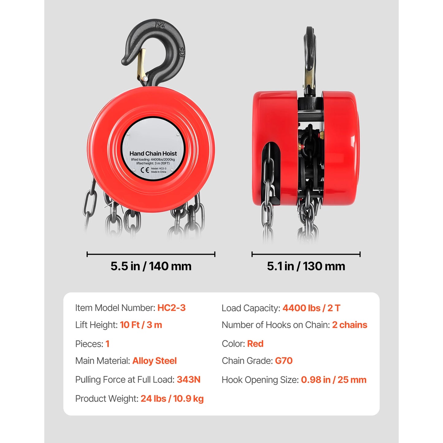 1T/2T Hand Chain Hoist