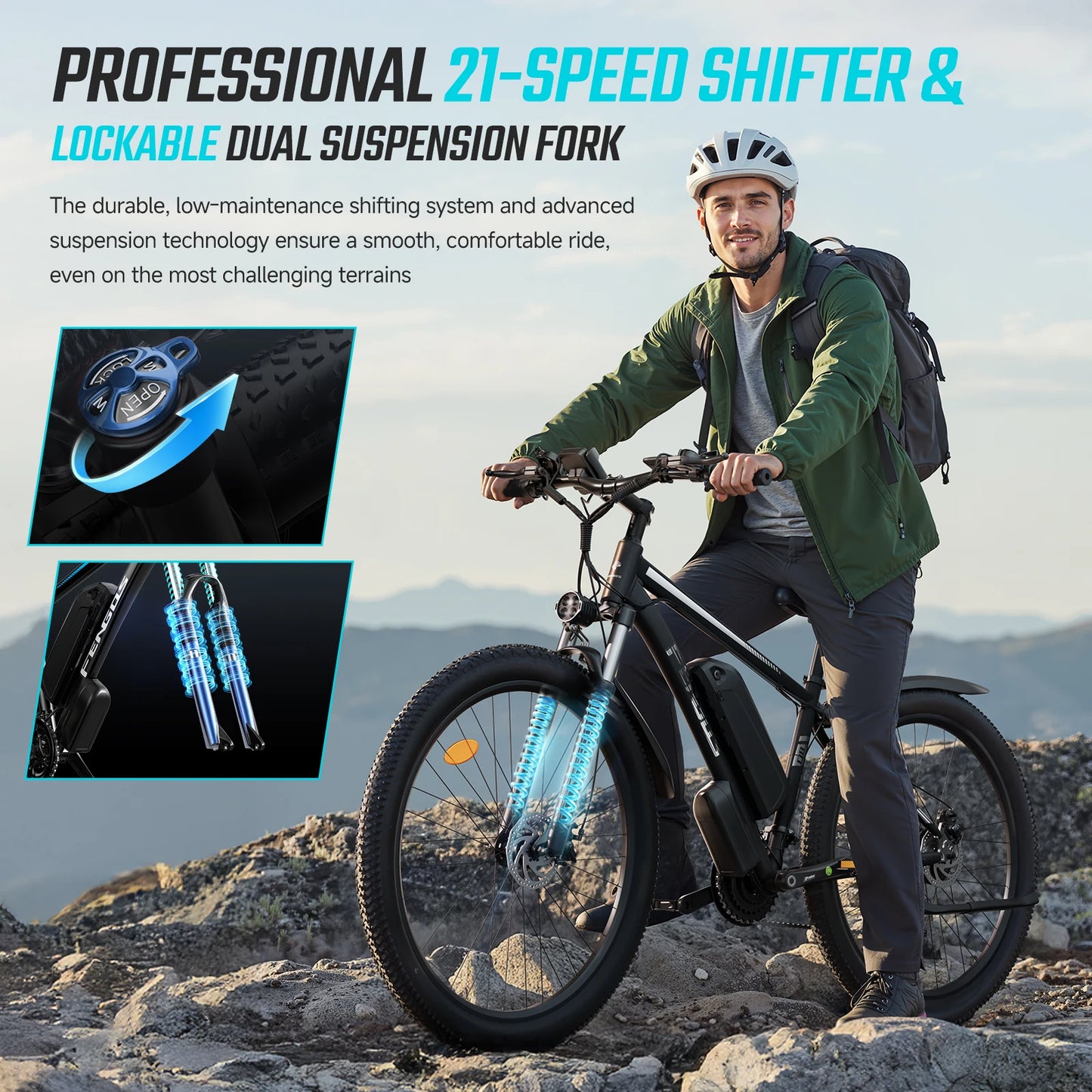 2000W Dual Motor Electric Bicycle 80 Mile Range 32MPH