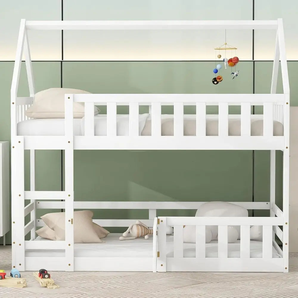 Twin Over Twin Bunk Bed with Stairs
