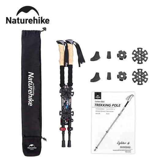 2 Poles Ultralight Carbon Fiber Walking Sticks