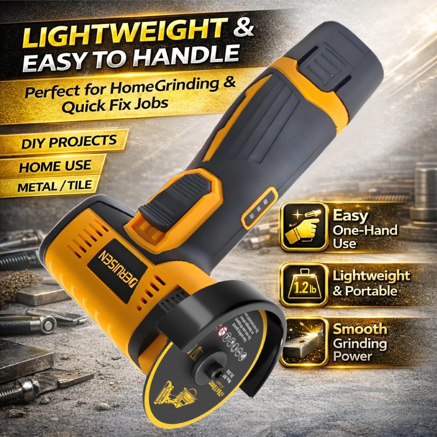 19800 RPM Mini Wireless Angle Grinder