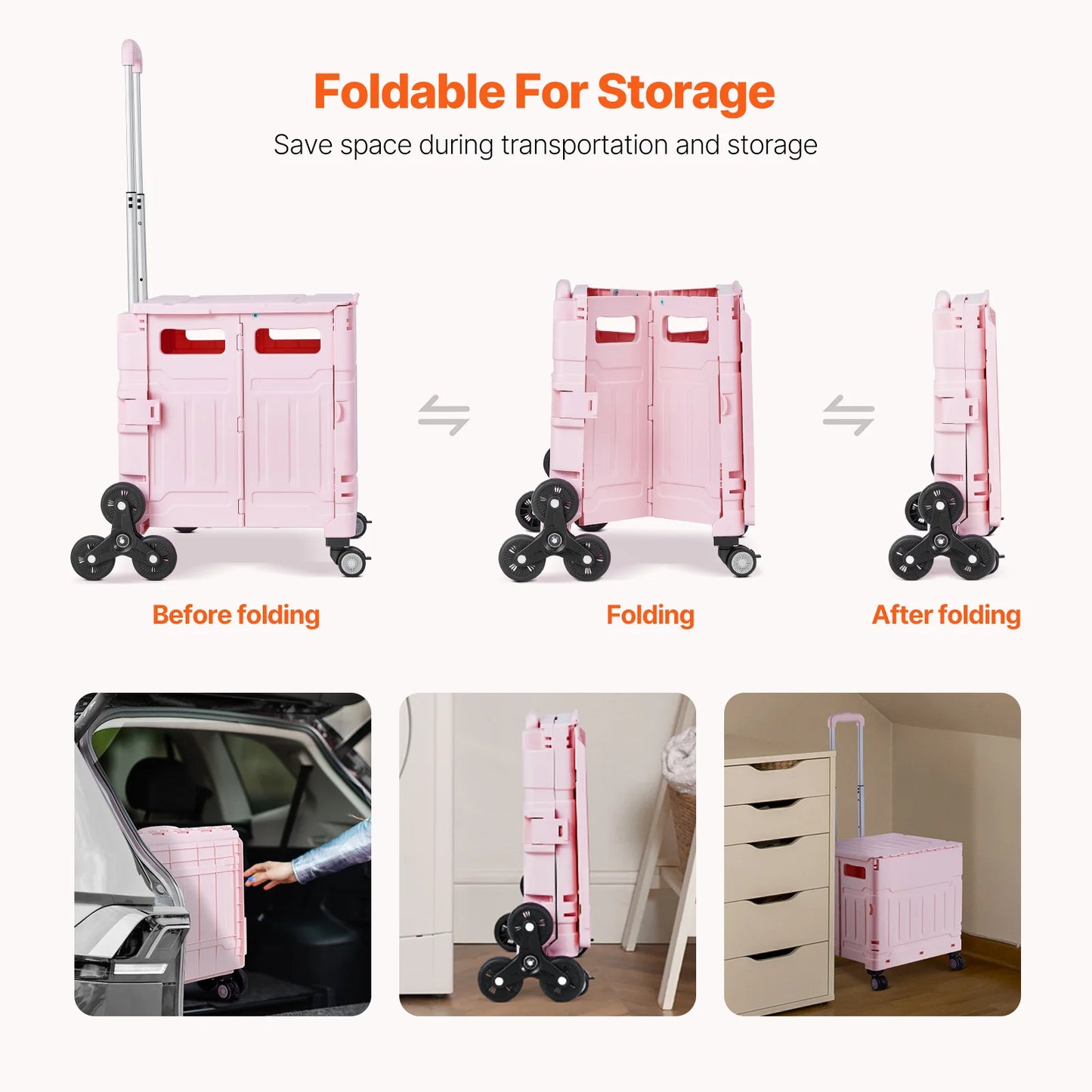 150lbs Stair Climbing Cart Foldable