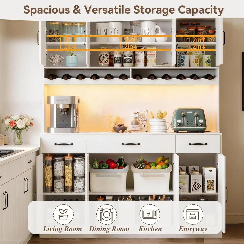 72 High Kitchen Pantry Cabinet, 55 Wide