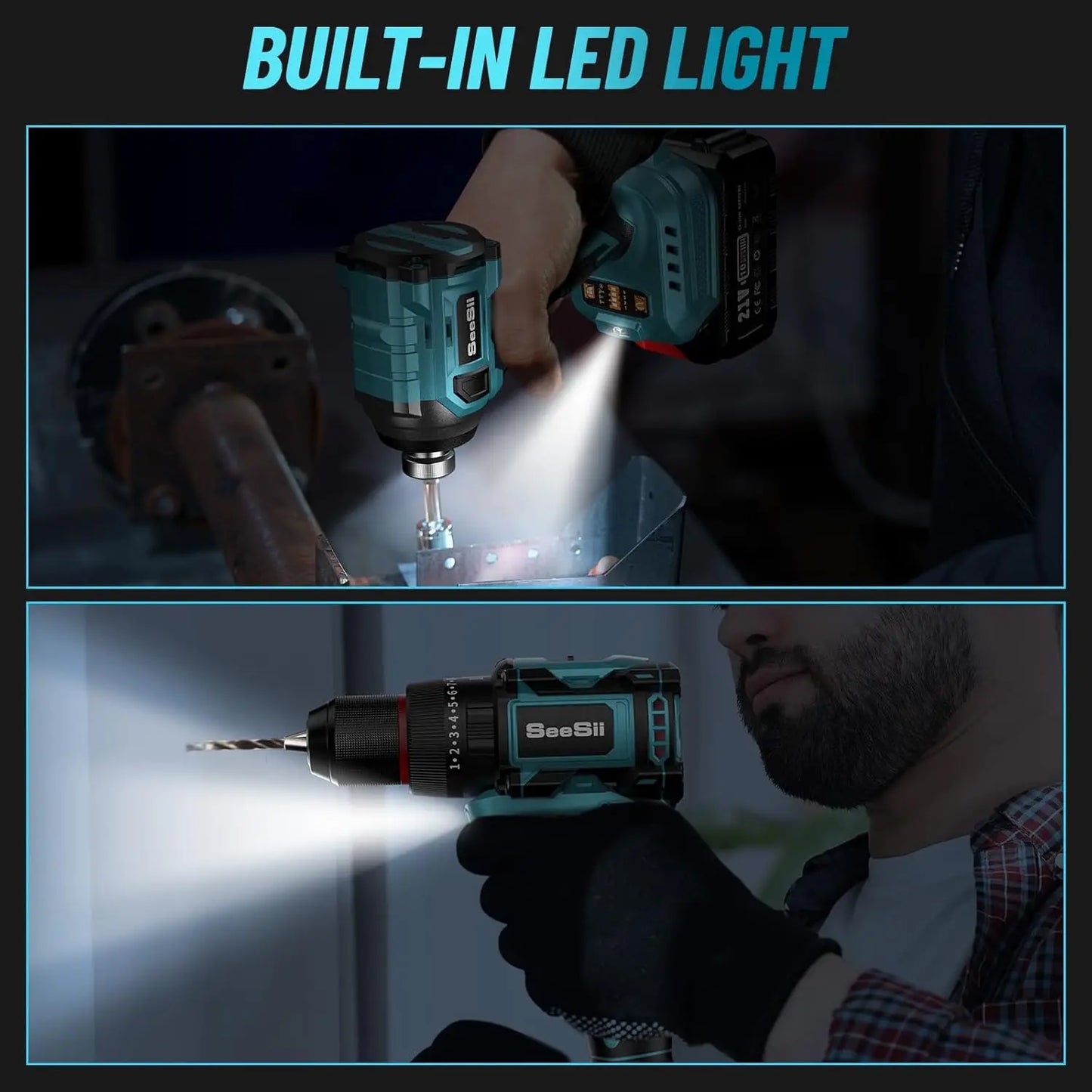 Cordless Electric Drill and Impact Driver