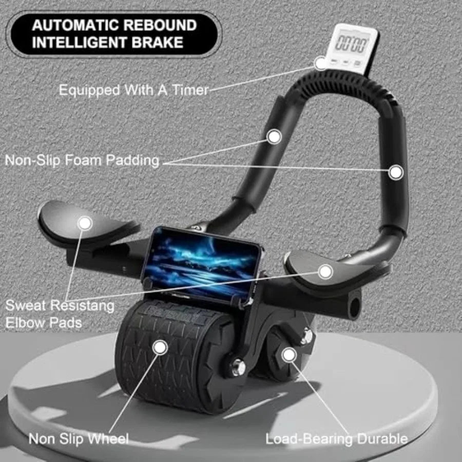 Ab Roller Wheel with Knee Mat andTimer