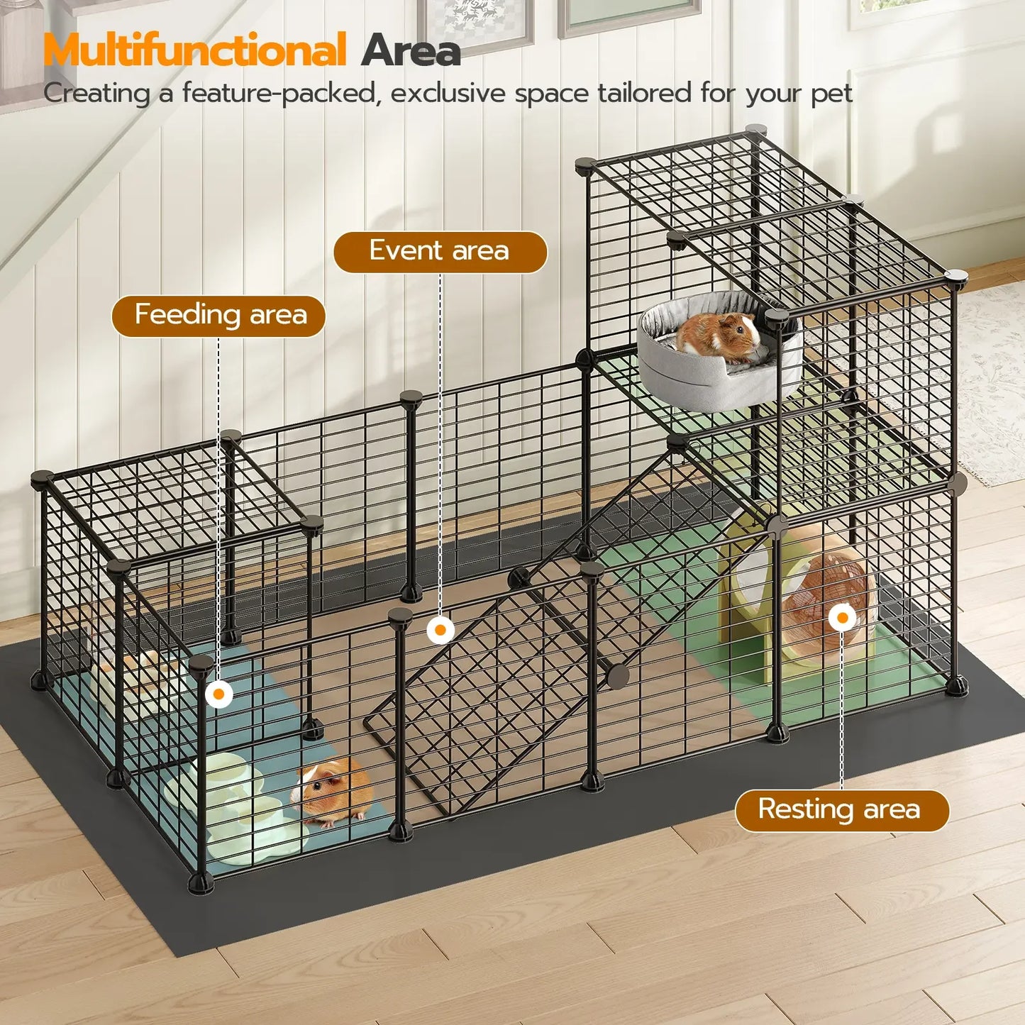 Guinea Pig/Rabbit Cage with Waterproof Mat