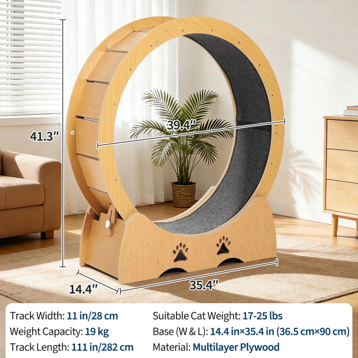 Wooden Cat Exercise Wheel