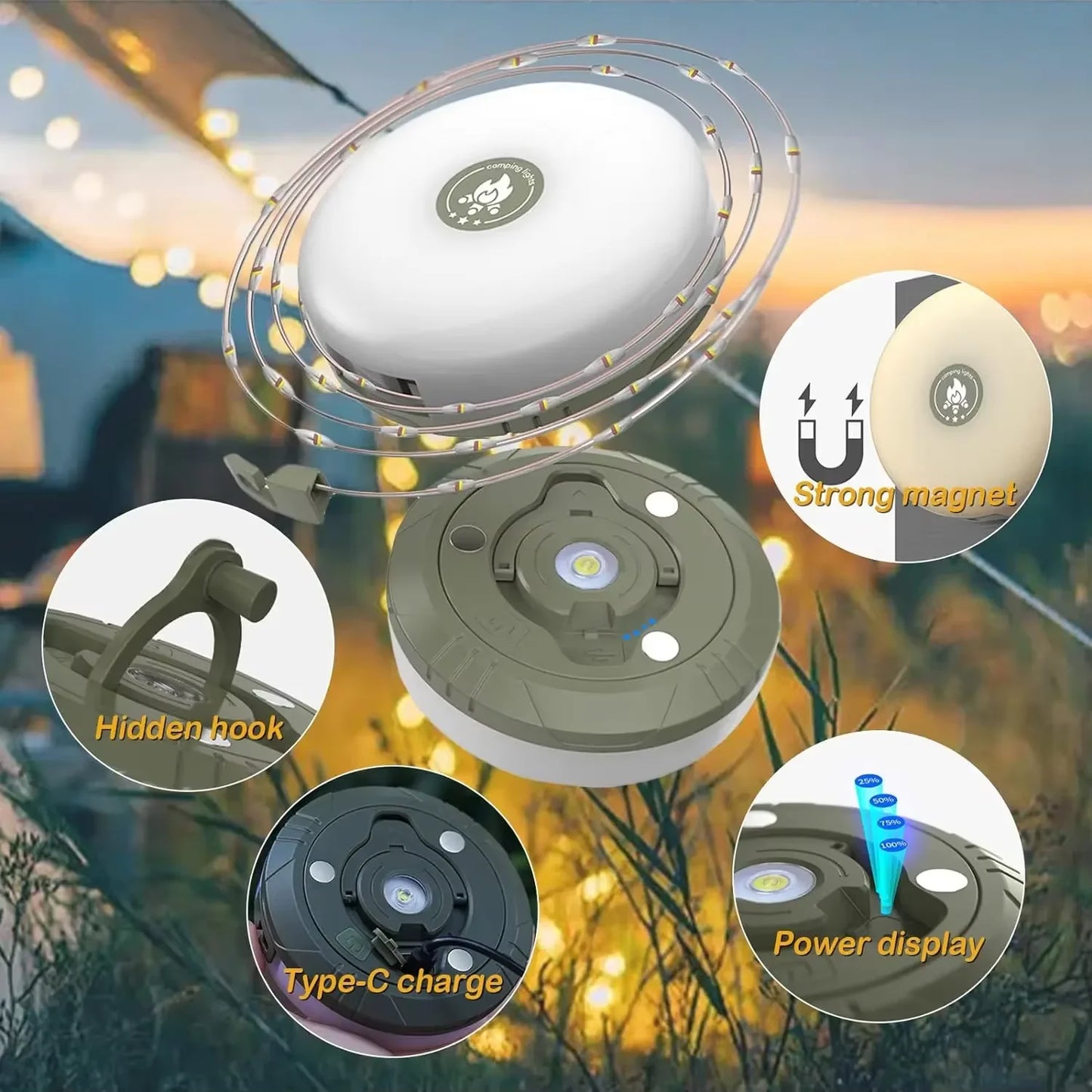 Outdoor Camping Light USB Rechargeable