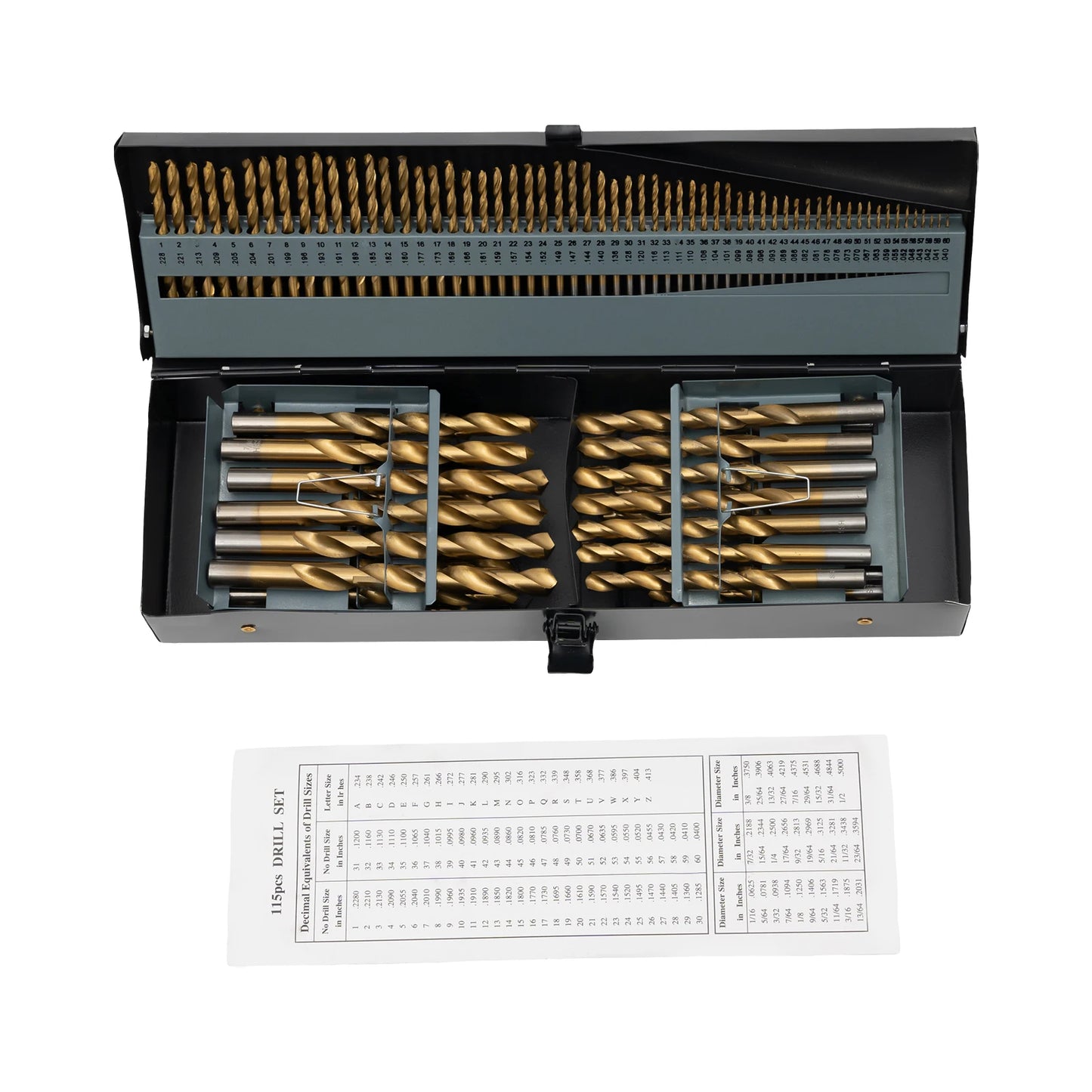 115 Pcs Cobalt Drill Bit Set