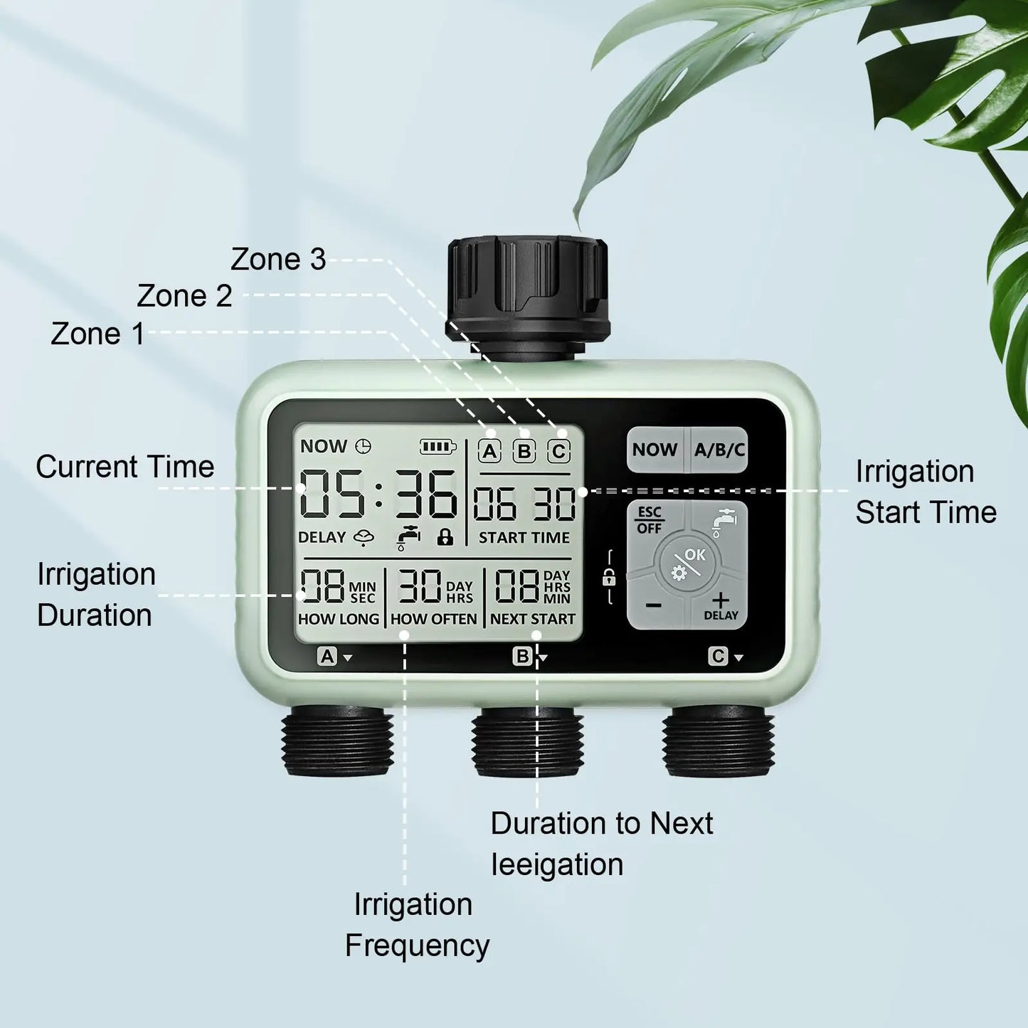 3 Outlets Garden Water Irrigation Timer