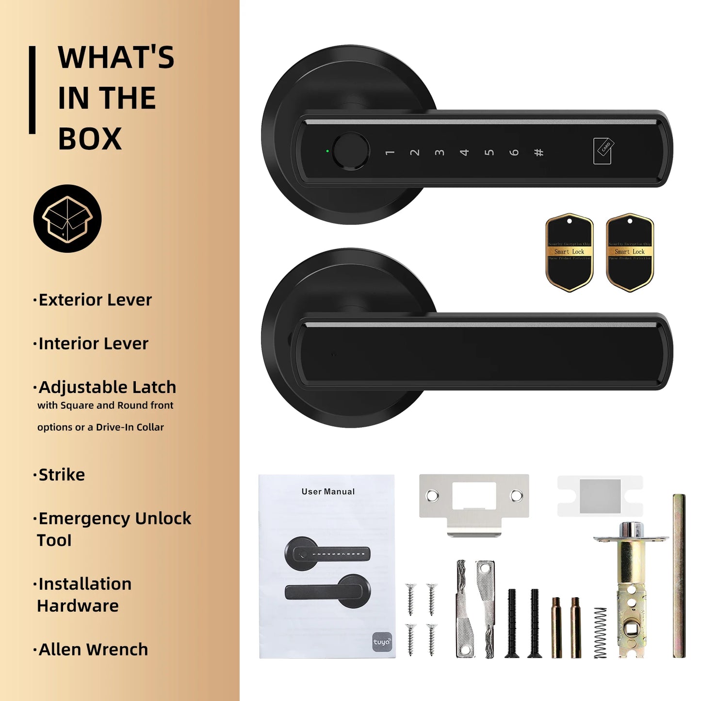 Handle Shaped Smart Lock Fingerprint Door Lock