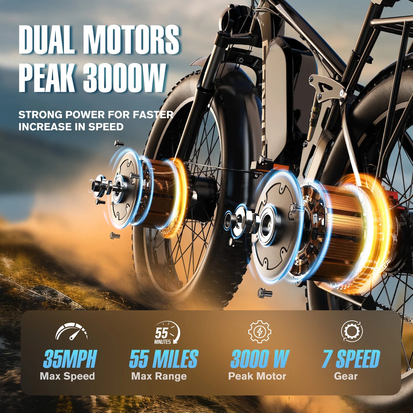 dual motor mountain electric vehicle