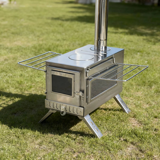 Camping Tent Wood Stove  with 7 Chimney Pipes
