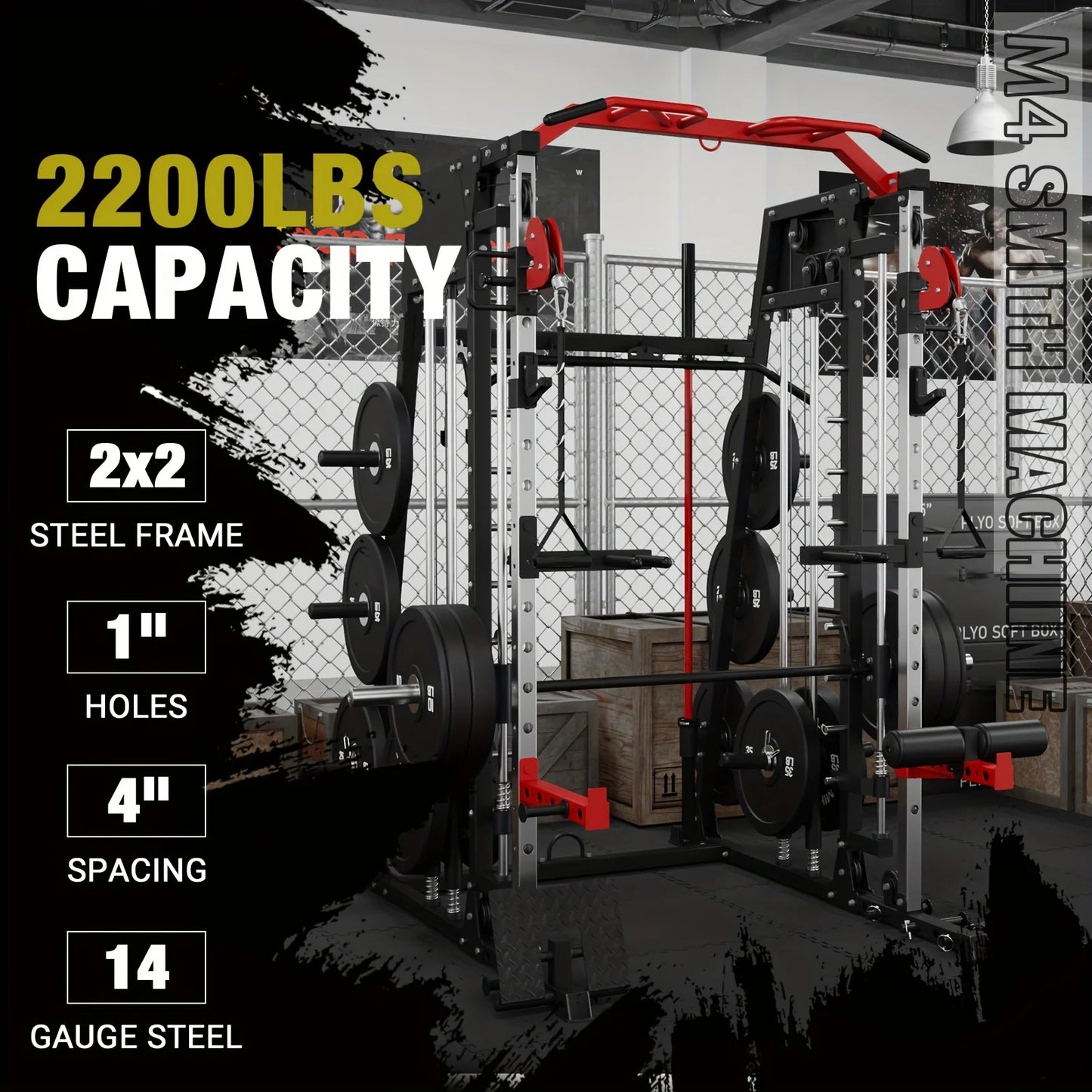 2200lbs Smith Machine Home Gym
