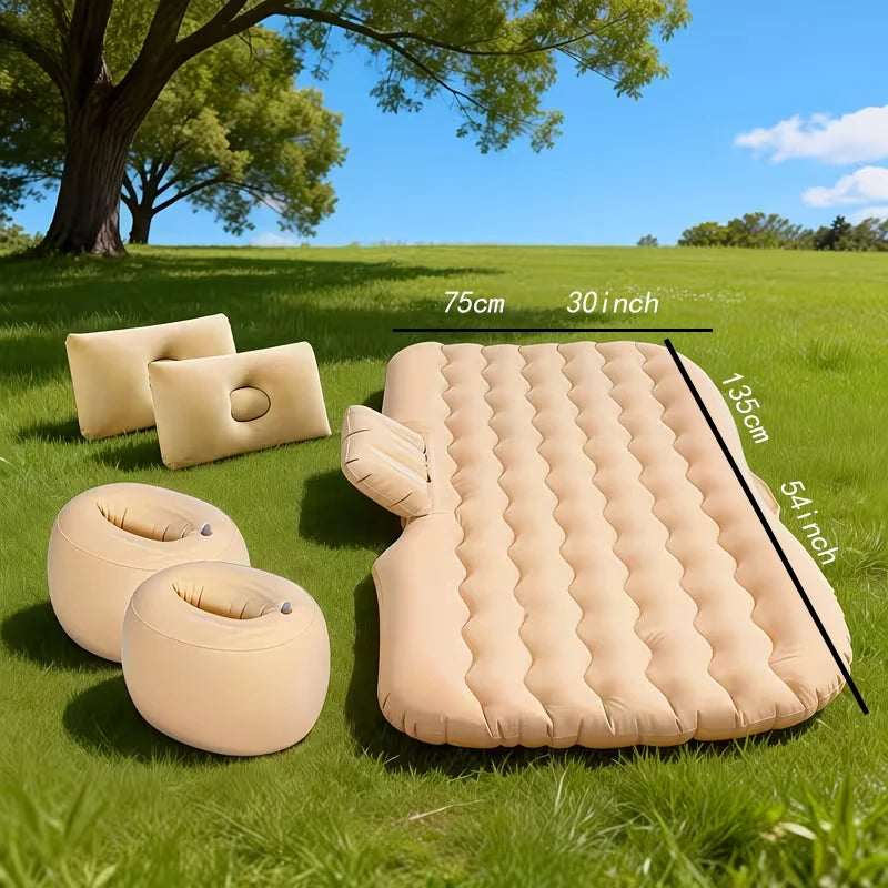car rear seat inflatable mattress with manual inflation valve
