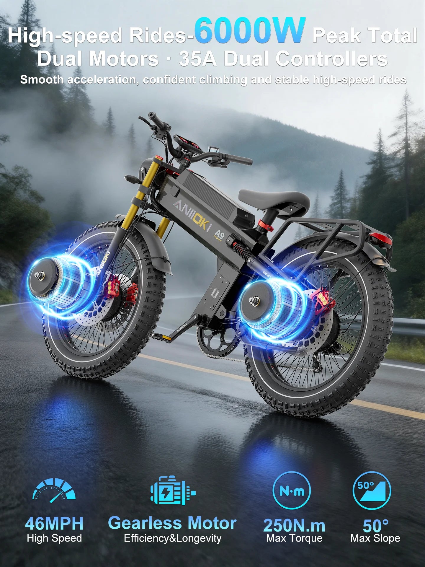 Electric Bike adults 6000W Dual Motor