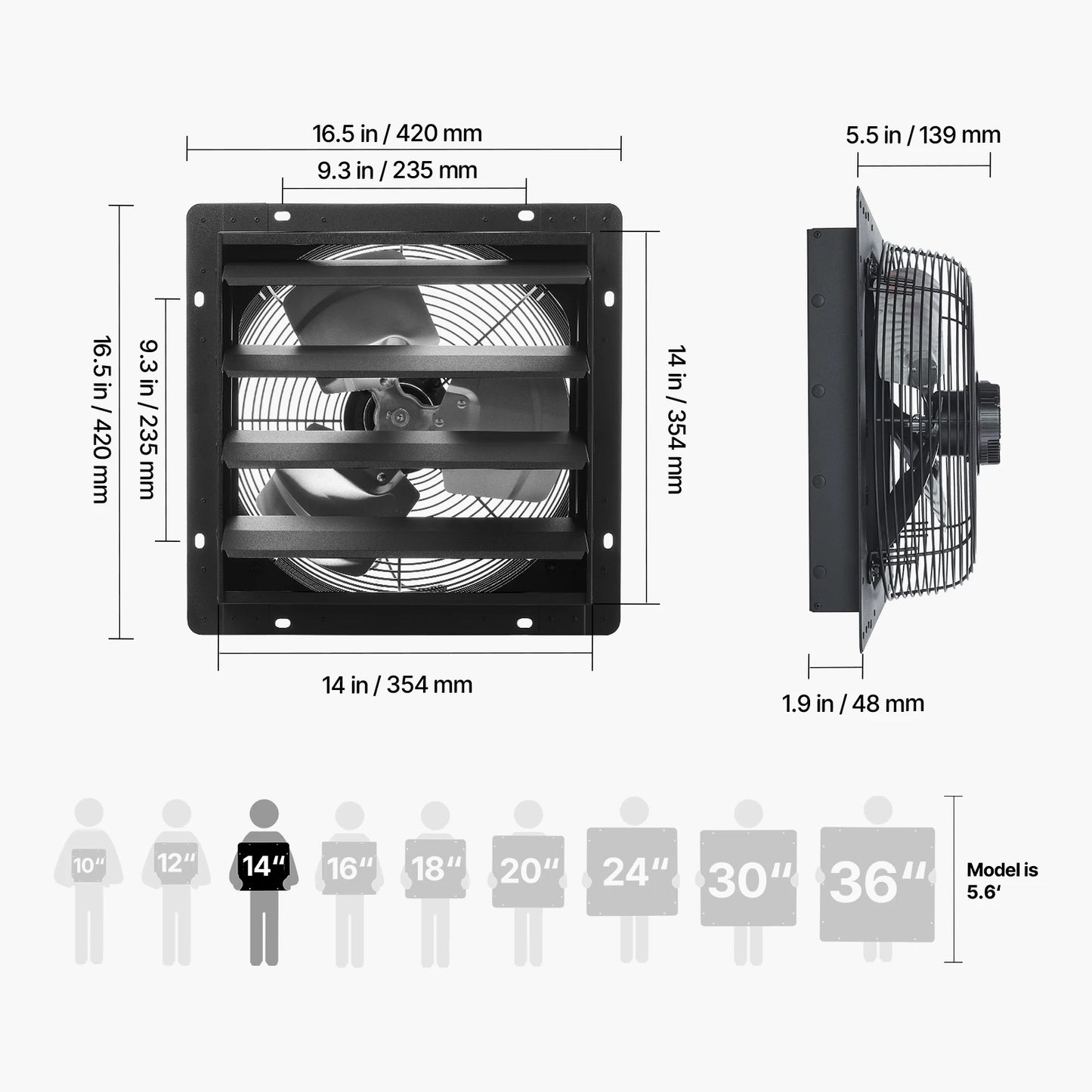 Wall Mounted Attic Vent Fan with Smart Programming