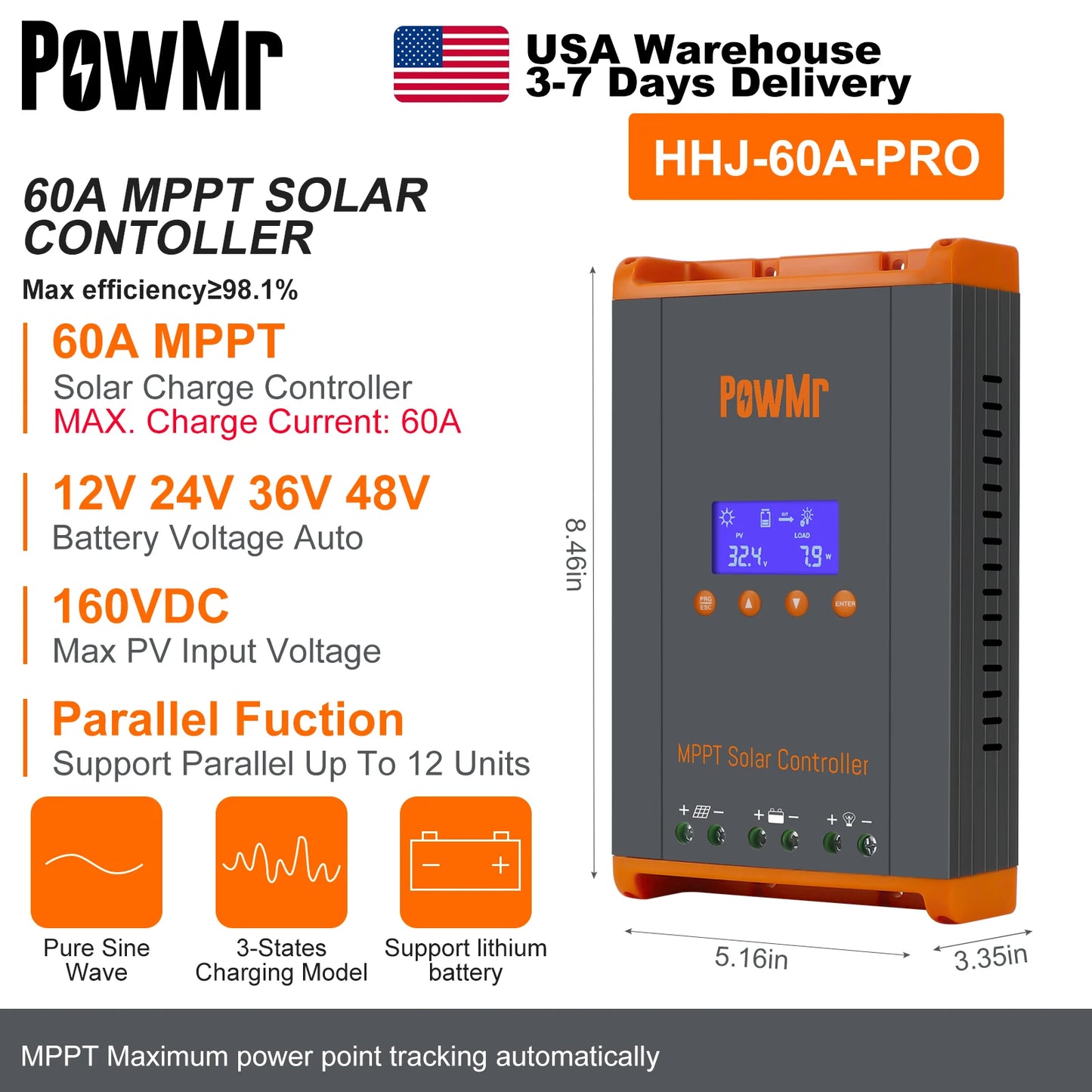 60A MPPT Solar Charge Controller