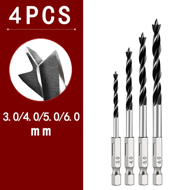 Three Pointed Woodworking Drill Bit Set