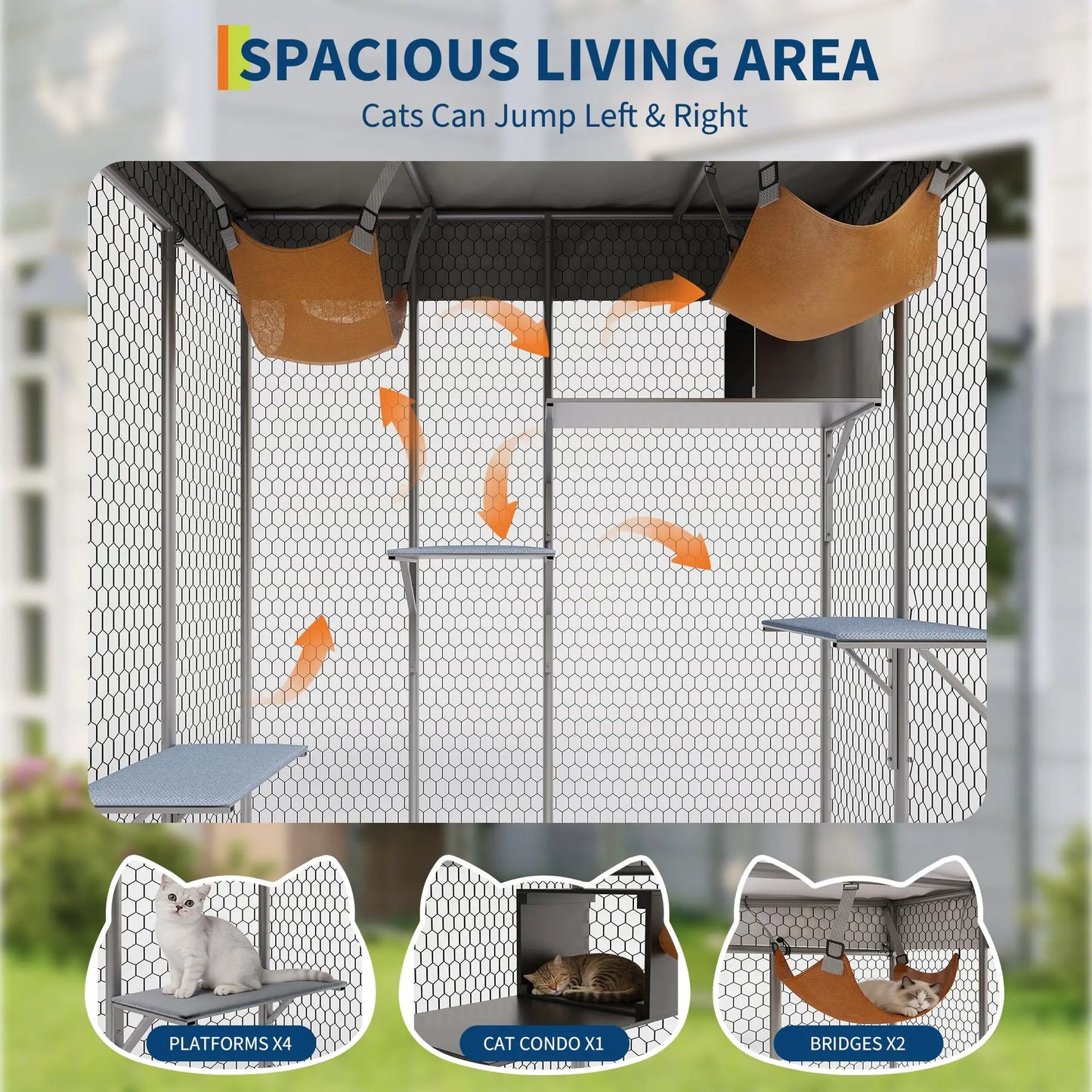 Cat House Enclosure with Roof, Window Access