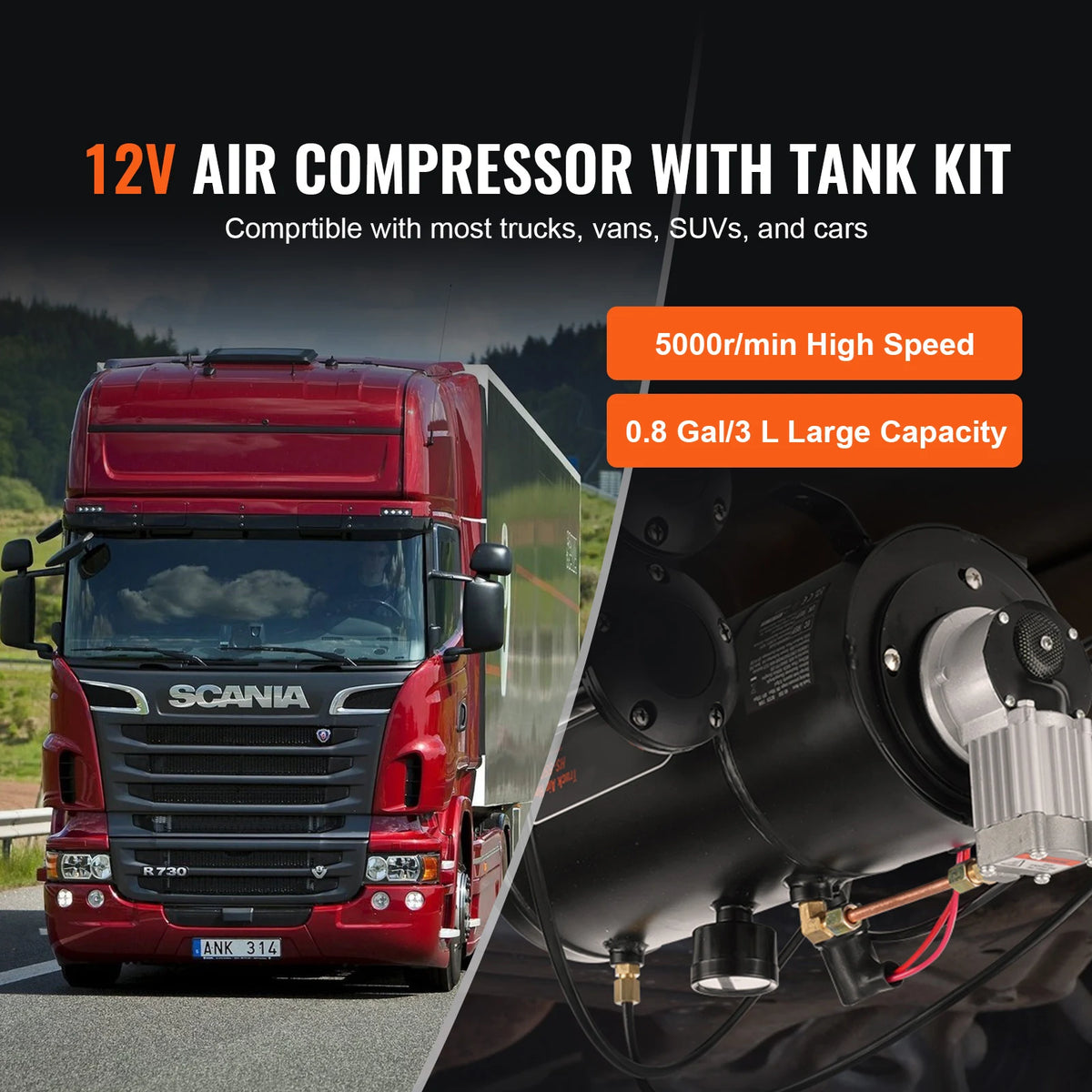 12V Air Compressor with Tank