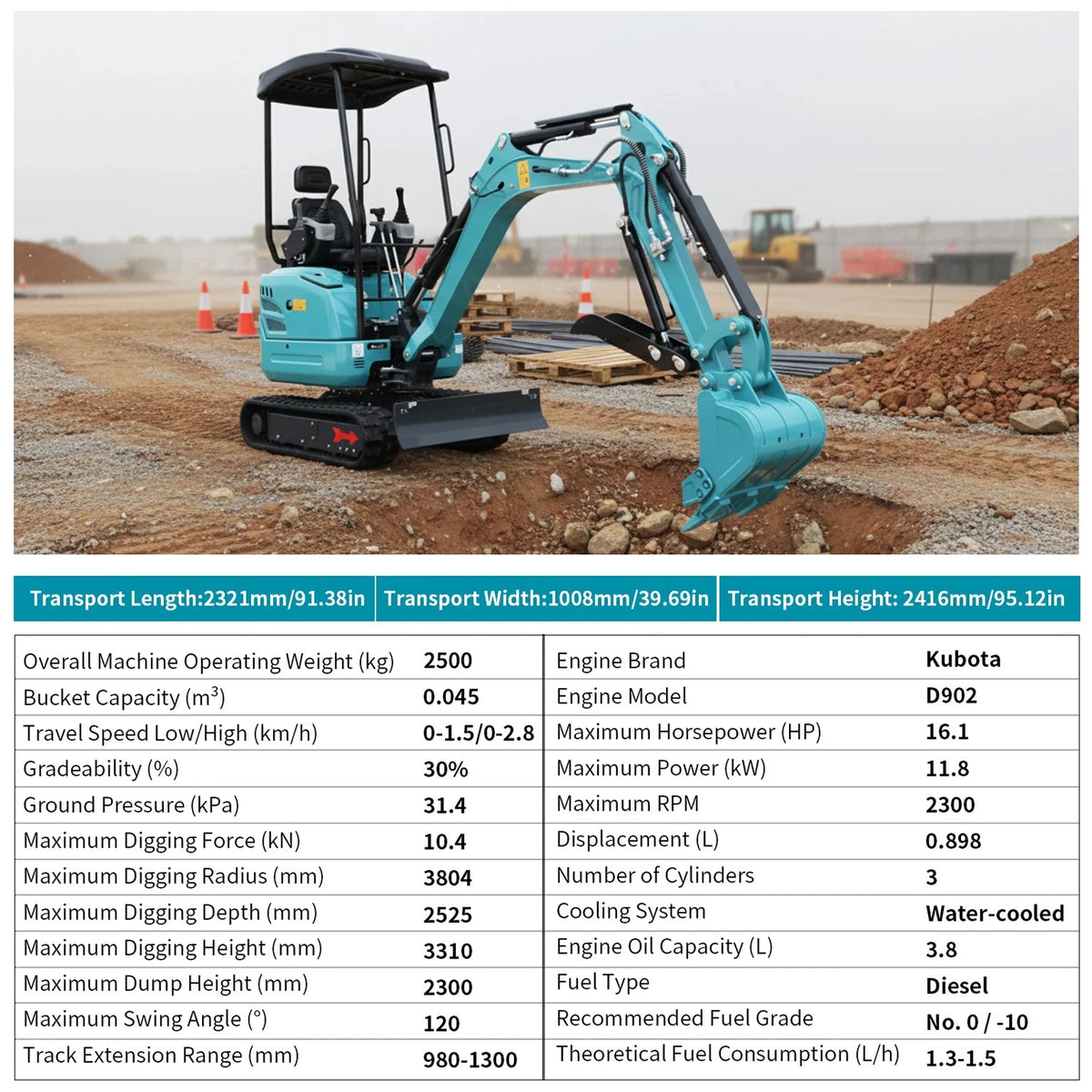 Mini Excavator 2.5 Ton