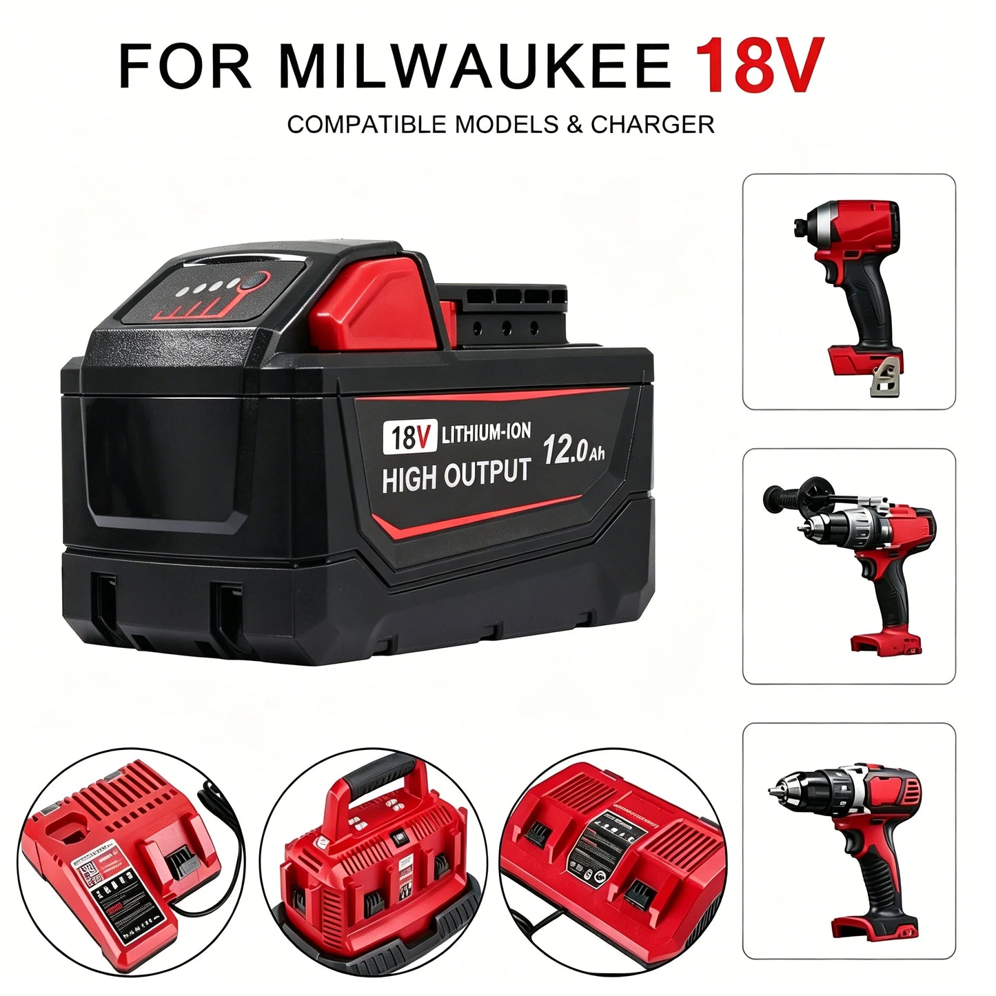Replacement Battery For Milwaukee M18