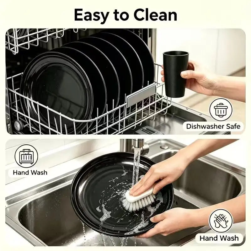 12pc Plastic Dishes For Camping, Party