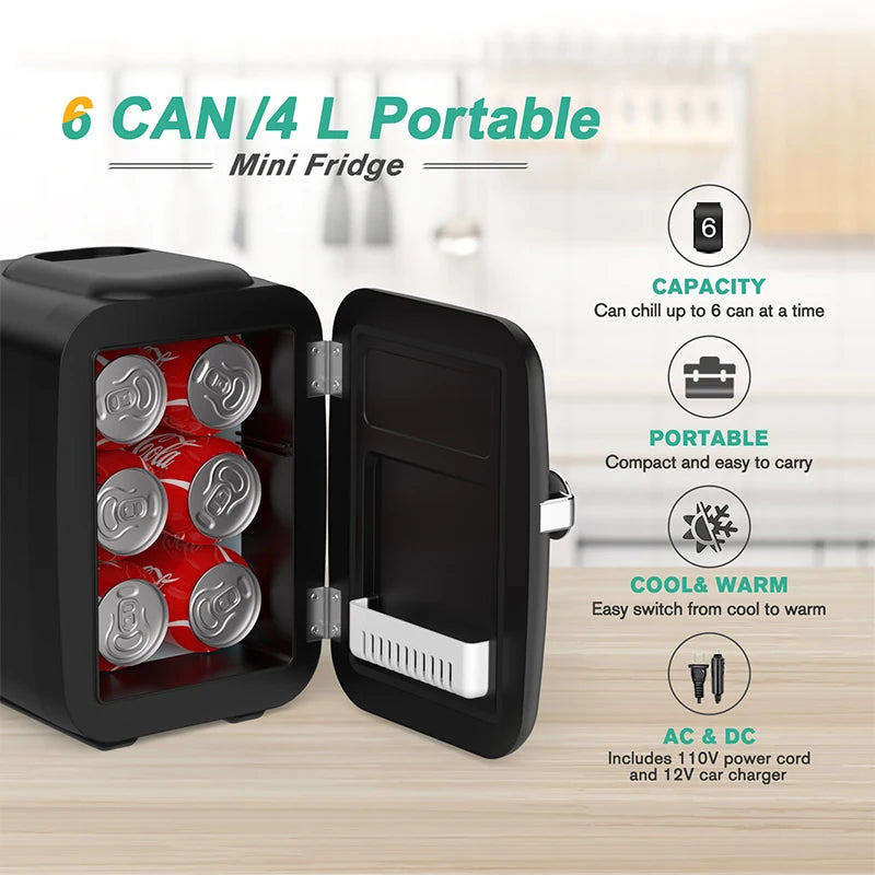 4L Mini Fridge for Makeup/Camping