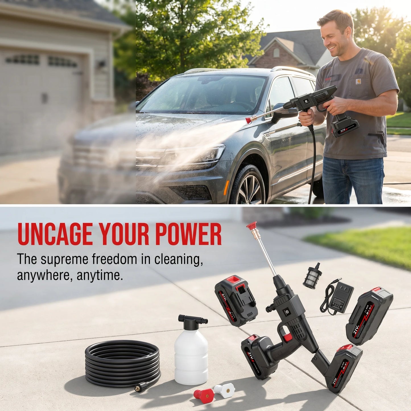 Portable Battery Power Washer 1500W