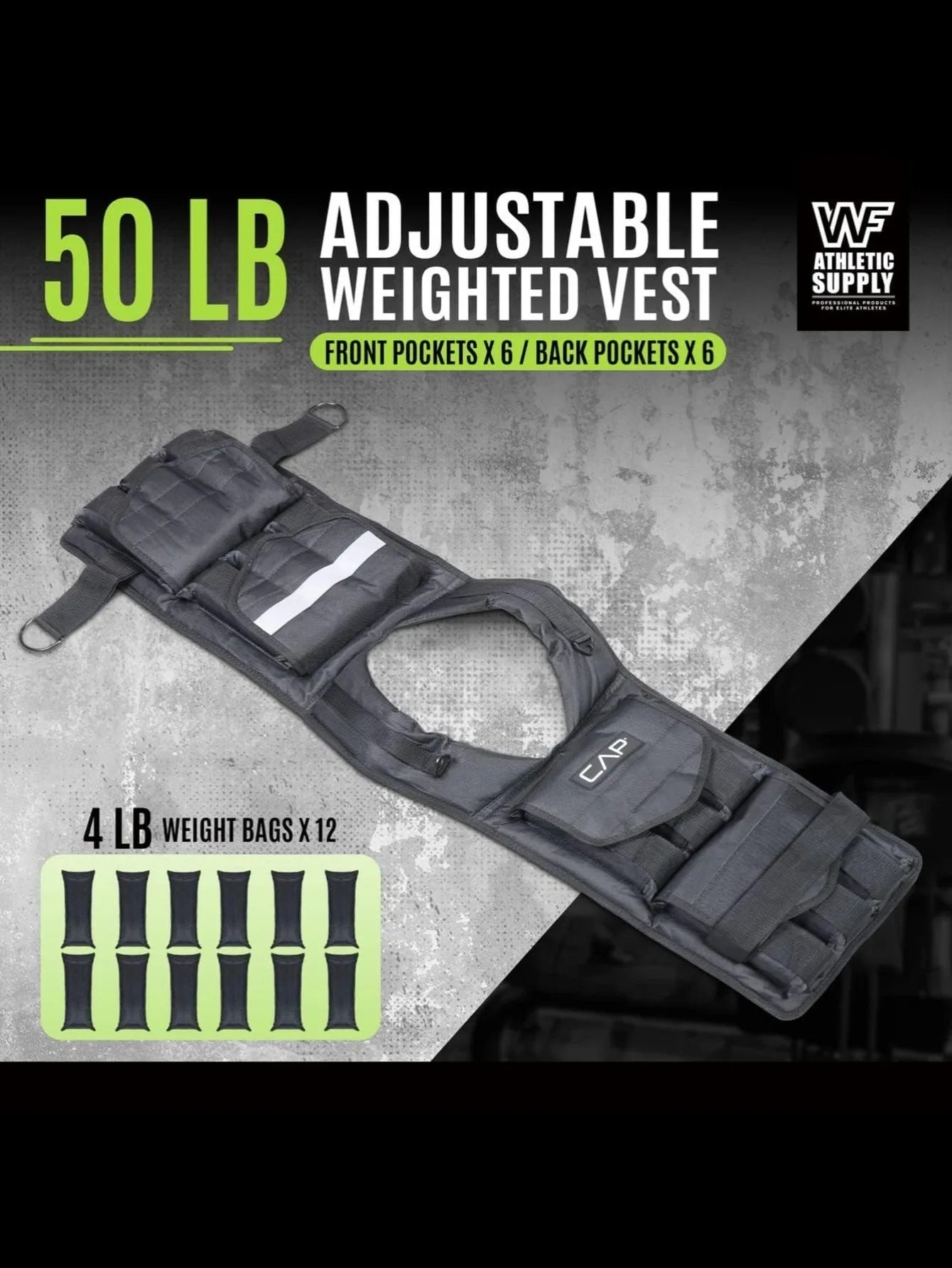50 LB Adjustable Weighted Vest