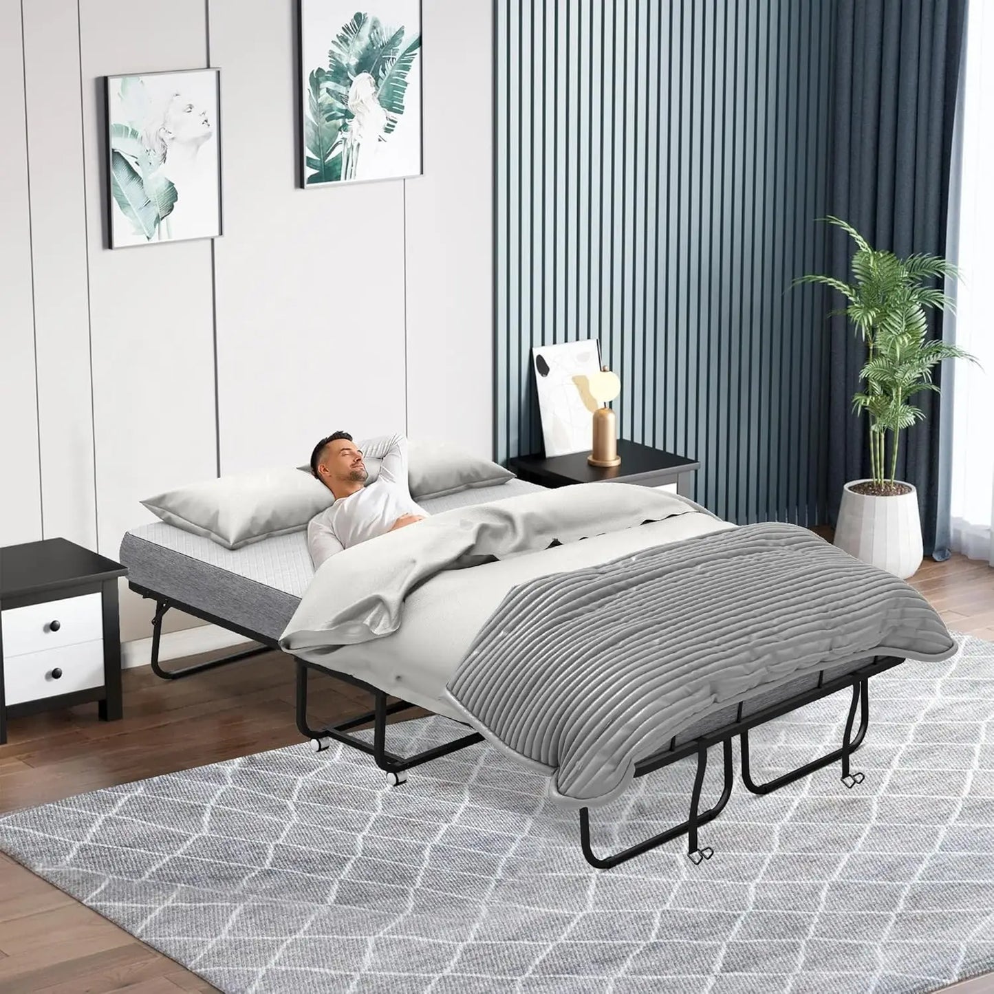 Full Size Folding Bed with Mattress