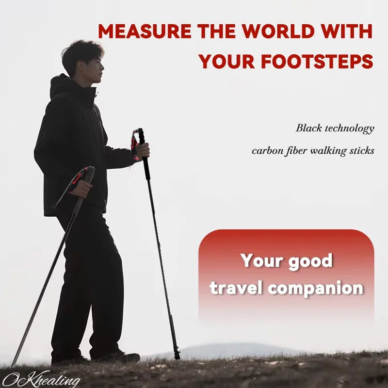 110g Ultra-Light Foldable Carbon Fiber Trekking Poles