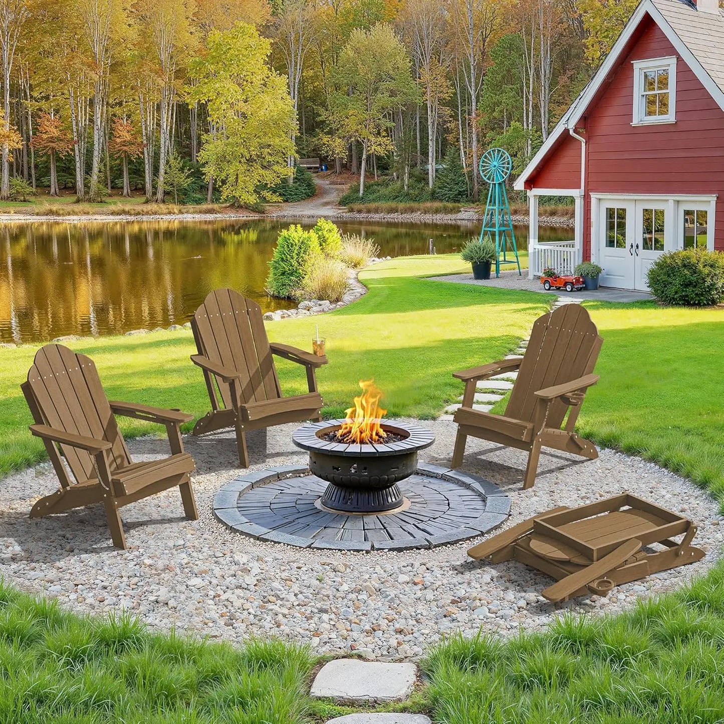 Folding Adirondack Chair Set 4