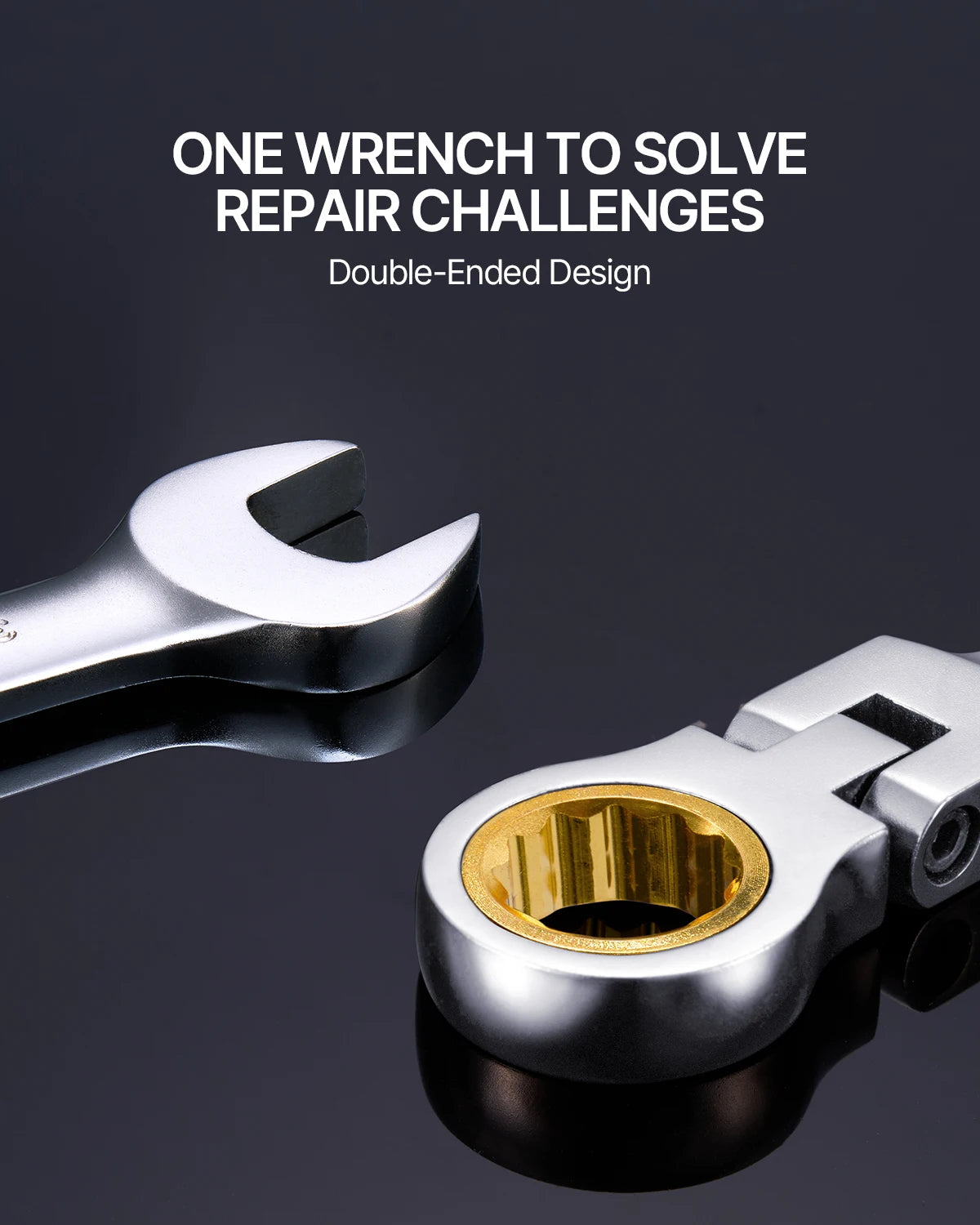 Flex-Head Ratcheting Wrench Set SAE